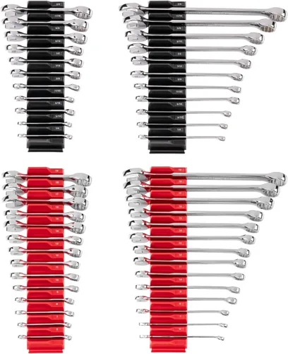 Miniatura 8 de TEKTON Juego de llaves combinadas con estante, 15 piezas (1/4-1 pulg.) WCB92106