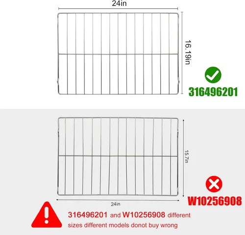 Miniatura 2 de Parrilla de Horno de Rango Mejorada 31649620 para Horno GE, 24.2 x 16 Pulgadas, Parrilla de Horno de Repuesto AP4040129, 316496207, 316404501