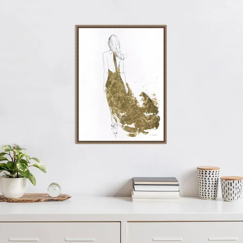 Miniatura 5 de Amanti Art Lienzo enmarcado para pared, 24 x 18 pulgadas, vestido dorado II por James Wiens, lienzo enmarcado para pared, obras de arte populares