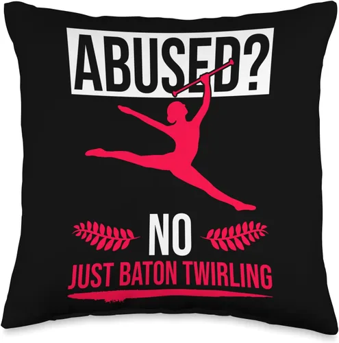 Baton Twirling & Majorette Dance Designs Baton Twirler Design for Twirling Recitals Throw Pillow, 16x16, Multicolor