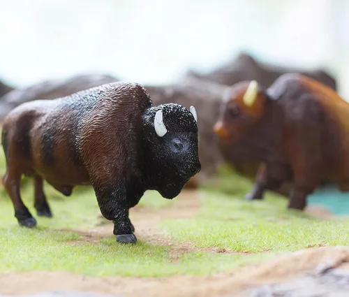 Miniatura 4 de Gemini&Genius Figura de bisonte norteamericano, figura de acción de toro, juguete de juego de vida silvestre para niños, pintado a mano, juguetes