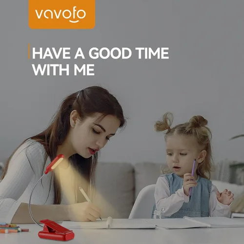 Miniatura 2 de VAVOFO - Luz de lectura recargable para leer en la cama para niños, 7 LED con luz de 9 niveles de blanco cálido y luz diurna, lámpara de cuidado