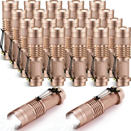 Miniatura 12 de Fumete 20 Piezas Linterna LED Mini 3 Modos Antorcha Táctica Pequeña Resistente al Agua Linterna de Bolsillo con Enfoque Ajustable Linterna Tipo