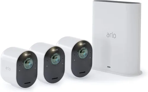 Miniatura 11 de Arlo Ultra - Cámara de seguridad 4K UHD sin cables para interiores y exteriores con visión nocturna de color, visión de 180°, audio de 2 vías, foco