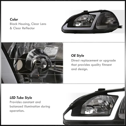 Miniatura 4 de AJP Distributors Conjunto de Luces LED de Señal de Giro y DRL de Esquina con Lentes Transparentes y Carcasa Negra para Parachoques Izquierda+Derecha