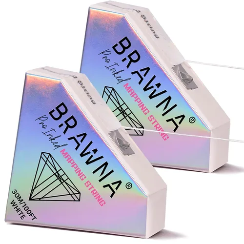 Miniatura 13 de BRAWNA [Versión mejorada] 30 metros de hilo blanco de mapeo de cejas para medición de cejas - Suministros de microblading - Kit PMU - Kit de 2-Blanco