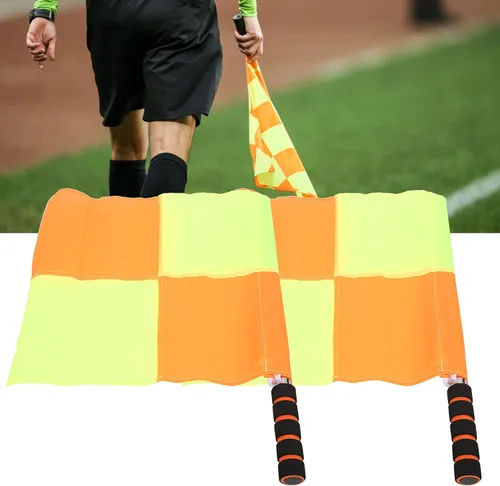 Miniatura 8 de 2 banderas de árbitro de linesman bandera de mano de fútbol linesman banderas con bolsa para eventos deportivos, fútbol, voleibol, pista de fútbol