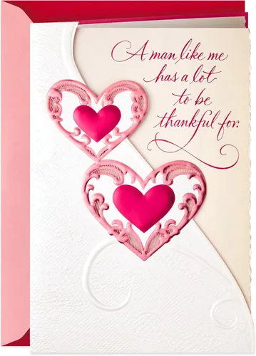 Hallmark - Tarjeta de felicitación para el día de San Valentín, tarjeta de aniversario, tarjeta de amor para esposa o novia (flores de papel)