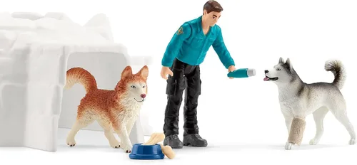 Miniatura 11 de schleich Wild Life - Juego de 19 piezas de expedición antártica con figuras de guardabosques, perros Husky y pingüinos - Juego de safari de nieve
