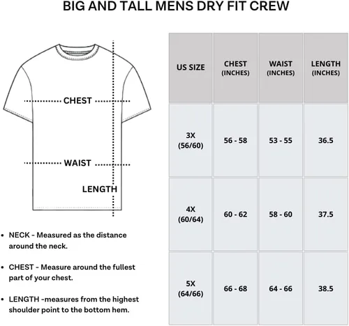 Miniatura 5 de Real Essentials 3 Pack Mens Big & Tall Short Sleeve Dry Fit Crew Neck T-Shirt - Gym Workout Athletic Running Tee (3XT-5XT)