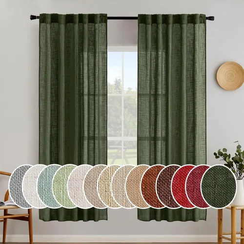 Miniatura 91 de MIULEE Cortinas de lino blanco de 108 pulgadas de largo para dormitorio, sala de estar, cortinas de ventana con textura de lino suave y grueso, Lino