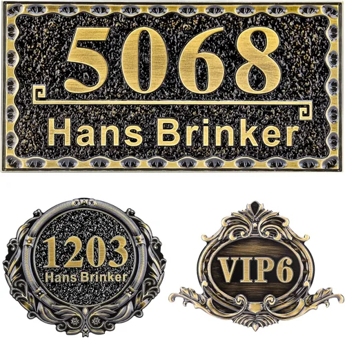 Miniatura 14 de Letrero de dirección personalizado, placa de dirección de número de casa, placa de dirección personalizada, metal o latón antiguo acrílico