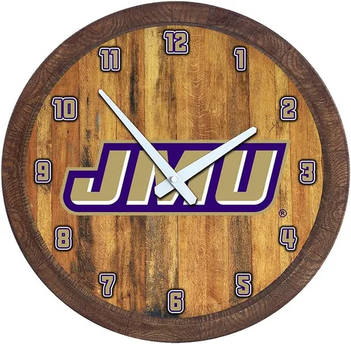 Miniatura 63 de The Fan-Brand NCAA Oklahoma Sooners: Reloj de pared con parte superior de barril de imitación para decoración de bar, decoración de fiesta