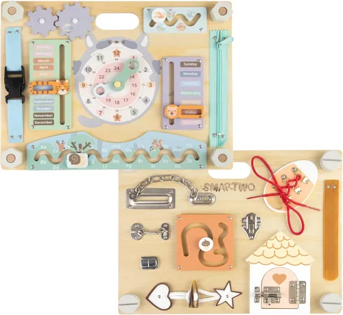 Miniatura 9 de Tabla de Actividades Montessori de Doble Cara para Niños Pequeños de 3-5 años, Entrena las Habilidades Motoras Finas de los Bebés, Juguete