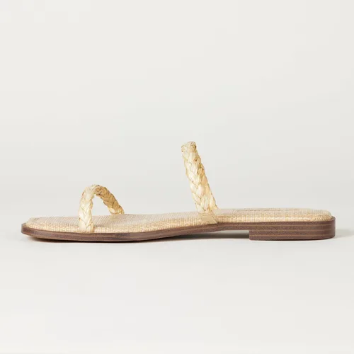 Miniatura 2 de The Drop Sandalias planas Paris con dos correas y punta cuadrada para mujer