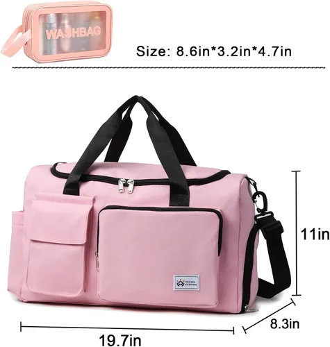 Miniatura 245 de Pequeña bolsa de gimnasio para mujer, bolsa de viaje con compartimento para zapatos