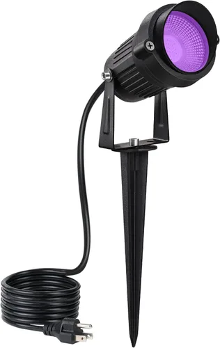 URTOM Luz negra para exteriores de 120 V para Halloween, luz negra, impermeable, luz LED negra, luz LED negra, 15 W, focos morados, luces negras