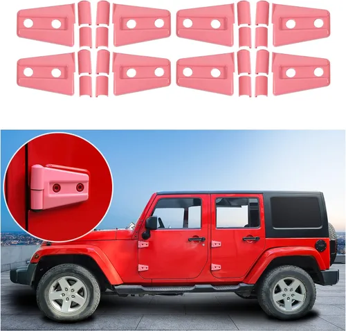 Miniatura 14 de CheroCar Cubiertas de bisagra de puerta para Jeep JK, protector para Jeep Wranlger Unlimited Rubicon Sahara accesorios deportivos 2007-2018 JK JKU 8