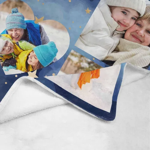 Miniatura 5 de YESCUSTOM Manta personalizada con 10 fotos, manta familiar personalizada para mamá y papá, mantas personalizadas de collage de fotos, mantas