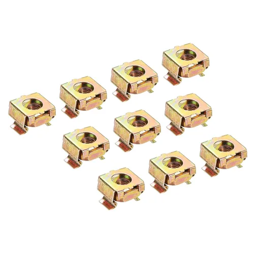 Miniatura 7 de PATIKIL Tuercas de jaula M4 de acero al carbono chapadas en zinc para gabinetes de servidores, zinc amarillo, paquete de 30