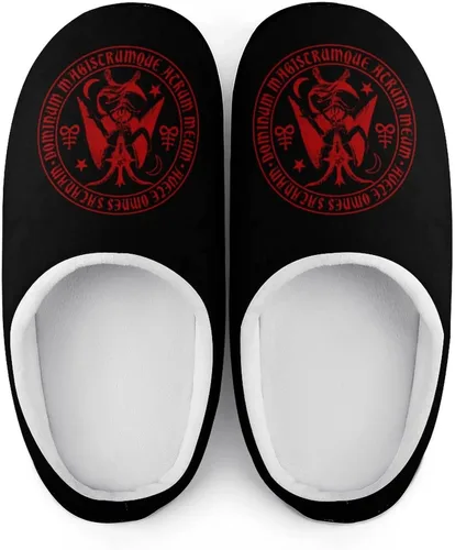 Miniatura 7 de Zodiac Baphomet - Pantuflas de algodón para hombre, de espuma viscoelástica, lavables, antideslizantes, para casa