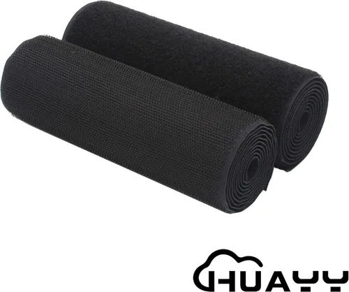 Miniatura 3 de HUAYY Coser en estilo de gancho y bucle, tela de tiras de nailon no adhesivas, negro, 6 pulgadas de ancho 1 yarda de largo (6 pulgadas x 1 yarda)