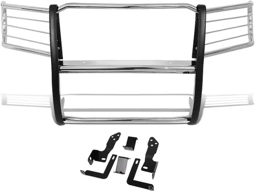 DNA MOTORING GRILL-G-080-SS Protector de Rejilla Tipo Brush para Parachoques Delantero de Acero Inoxidable Compatible con Sierra 2500HD/3500HD 11-14