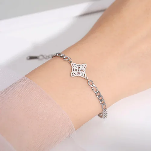 Miniatura 36 de Pulsera de nudo de bruja, nudo celta, símbolo de Wicca pagana, nudo mágico, pulsera de joyería de brujería, pulsera de acero inoxidable ajustable