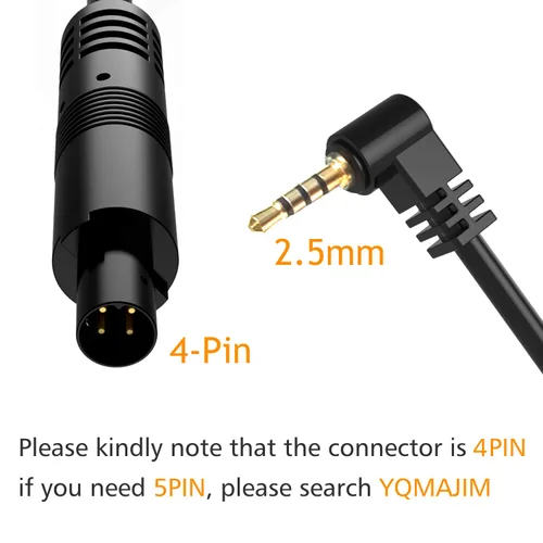 Miniatura 2 de Cable de cámara de tablero de 4 pines, cable de cámara de respaldo de 23 pies, 0.098 in macho a 4 pines, cable ultra largo para cámara de visión