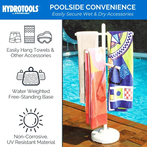 Miniatura 3 de HydroTools de Swimline perchero para toallas para el costado de la alberca