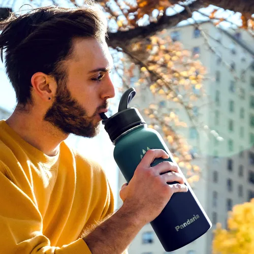 Miniatura 6 de Insulated Water Bottle 32oz, Stainless Steel Water Bottle with Straw & Spout Lids & Paracord Handle with Straw