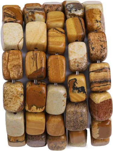 Miniatura 26 de BEADIA Cuentas sueltas de piedra de jade amarillo natural cilíndricas semipreciosas para hacer joyas 10mmx14mm 38cm