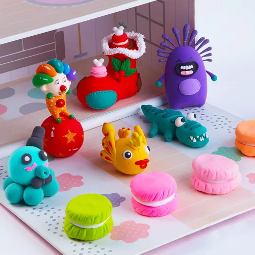 Miniatura 6 de EDIFON Arcilla seca al aire, arcilla de modelado de 24 colores para niños, juguete de arcilla mágica de espuma con herramientas de escultura