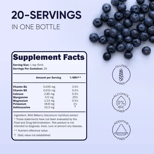 Miniatura 6 de Jungle Powders Extracto de arándano silvestre para ojos USDA orgánico botella de 3.4 onzas de arándano líquido antocianina sin alcohol, suplemento