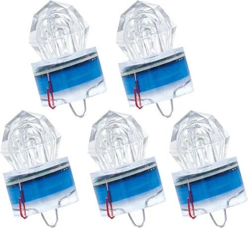 BLUEWING Luces LED de pesca de diamante, luces de caída profunda, intermitente subacuático, activación de agua, señuelos de pesca con iluminación