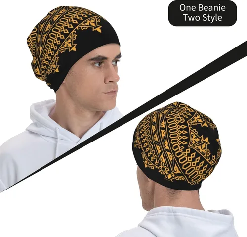 Miniatura 8 de Gorro africano holgado para adultos, tejido elástico, de calavera, gorro de invierno para exteriores para mujeres y hombres