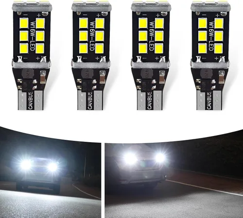 Miniatura 7 de 4 luces LED T15 de marcha atrás decodificadas para automóvil, luz de freno de señal de giro brillante 2835-15smd, W16W 912 921 906 reemplazo