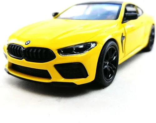 Miniatura 10 de KiNSMART BMW M8 Competition - Coche de juguete modelo de metal fundido a presión a escala 1:36 de 5 pulgadas, color negro y rojo con acción