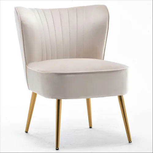 Miniatura 23 de Container Furniture Direct Silla moderna de terciopelo para sala de estar, dormitorio o entrada, diseño elegante y cómodo sin brazos con patas