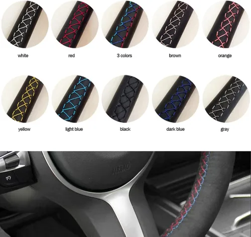 Miniatura 3 de BORATO Funda de volante de gamuza para automóvil, para Nissan Juke Maxima Sentra SV 370Z 2008-2020 Infiniti FX FX35 FX37 FX50