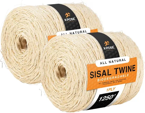 Miniatura 9 de Cuerda de sisal – Cuerda de fibra natural fina de 1 capa en el carrete – para poste rascador de gatos, piezas de repuesto de árbol de gato, juguete