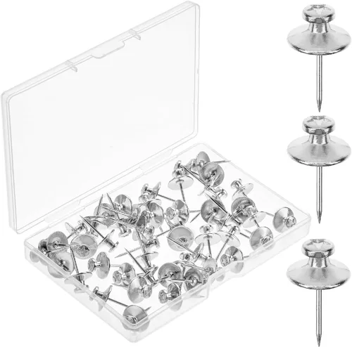 Miniatura 24 de Mr. Pen - Clavos de doble cabeza para colgar cuadros, paquete de 25, negro, clavos para cuadros, tachuelas para colgar en la pared, pines