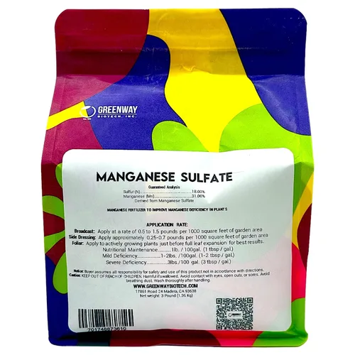 Miniatura 7 de Greenway Biotech - Fertilizante monohidrato de sulfato de manganeso, 100% soluble en agua, contiene 31% de manganeso, ideal para agricultura