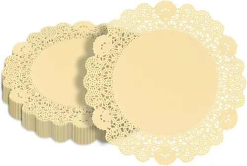Miniatura 38 de Restaurantware Pastry Tek Blondas de Encaje de 4 x 4 Pulgadas 100 Vajilla Decorativa - Blondas de Mesa Desechables Redondas de Papel Negro
