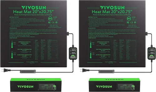 Miniatura 12 de VIVOSUN Alfombrilla de calor para plántulas de 20"x20.75" con controlador de temperatura incorporado, almohadilla térmica para plantas certificada
