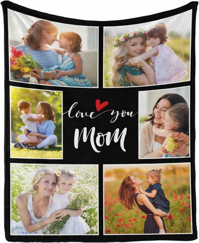 Miniatura 20 de InterestPrint Regalos personalizados para mamá, manta personalizada con fotos y fotos familiares, regalos de cumpleaños para el día de la madre