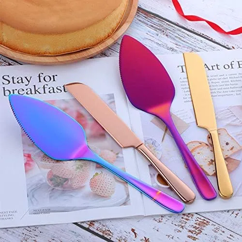 Miniatura 2 de Juego de cuchillos para tartas de boda, espátula de acero inoxidable 304, herramienta para hornear, pala, mantequilla, cuchillos para tarta, Con