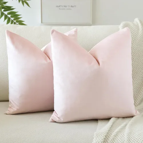 OTOSTAR Fundas de almohada decorativas de terciopelo suave, fundas de cojín cuadradas sólidas, decoración del hogar, fundas de almohada para sofá,