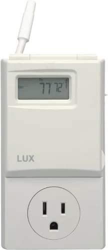 Lux Termostato programable WIN100 de 5 a 2 días; voltaje de línea enchufable; baterías incluidas