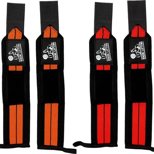 Nordic Lifting Muñequeras (2 pares/4 envolturas) de 14 pulgadas para levantamiento de pesas | Entrenamiento cruzado | Levantamiento de potencia -